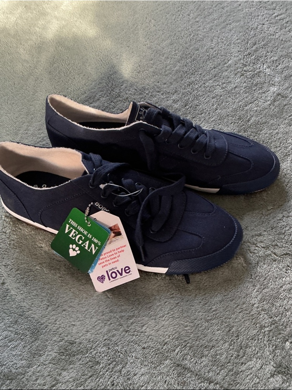 BOBS by Skechers Navy Lace-Up Canvas Sneakers